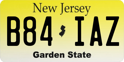 NJ license plate B84IAZ