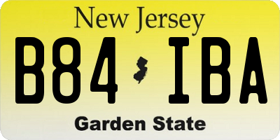NJ license plate B84IBA