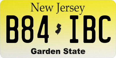 NJ license plate B84IBC