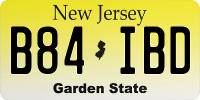 NJ license plate B84IBD