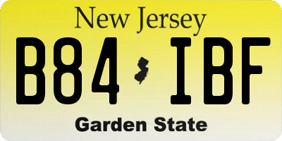 NJ license plate B84IBF