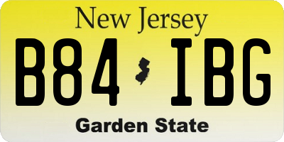 NJ license plate B84IBG