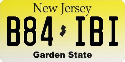NJ license plate B84IBI