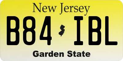 NJ license plate B84IBL