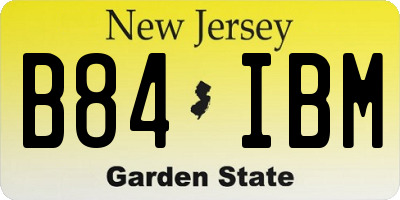 NJ license plate B84IBM