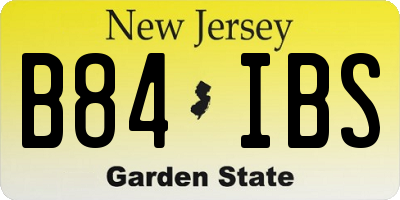 NJ license plate B84IBS