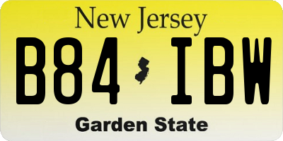 NJ license plate B84IBW