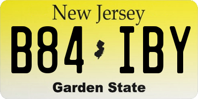 NJ license plate B84IBY
