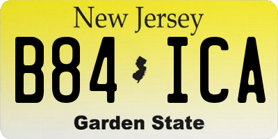 NJ license plate B84ICA
