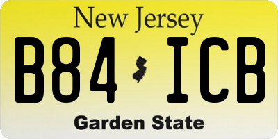 NJ license plate B84ICB