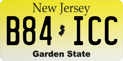 NJ license plate B84ICC