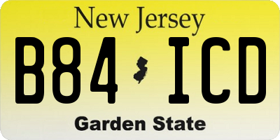 NJ license plate B84ICD