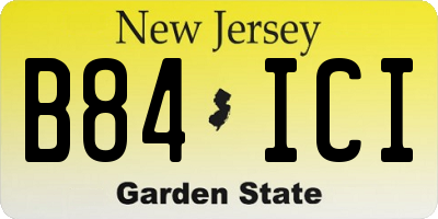 NJ license plate B84ICI