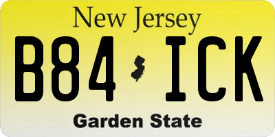 NJ license plate B84ICK
