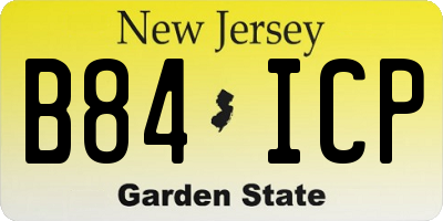 NJ license plate B84ICP