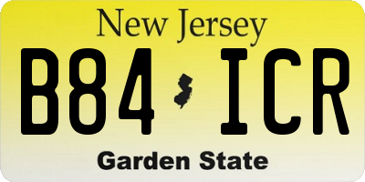 NJ license plate B84ICR