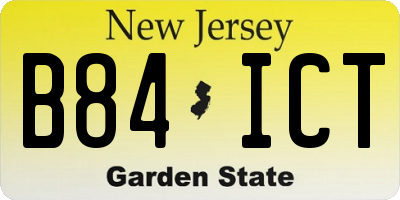 NJ license plate B84ICT