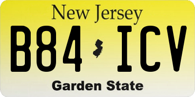 NJ license plate B84ICV