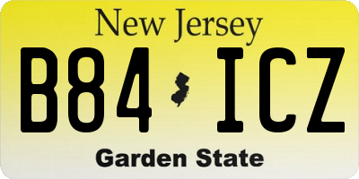 NJ license plate B84ICZ