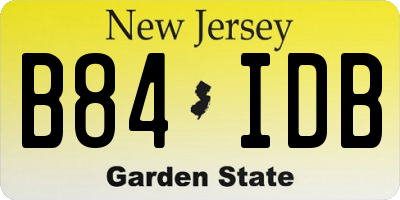 NJ license plate B84IDB