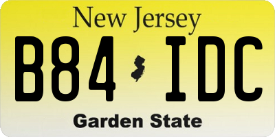 NJ license plate B84IDC