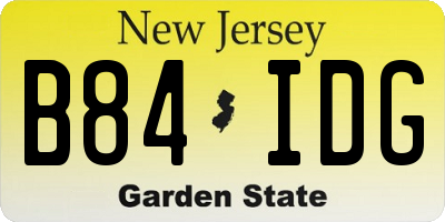 NJ license plate B84IDG