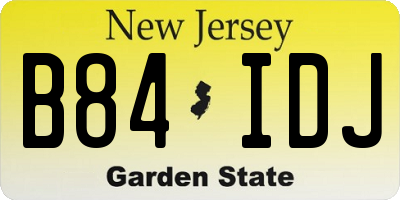 NJ license plate B84IDJ