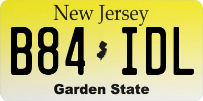 NJ license plate B84IDL
