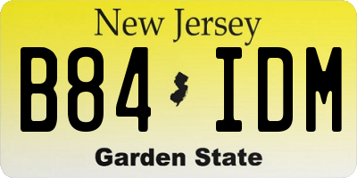 NJ license plate B84IDM