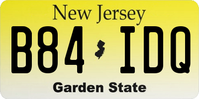NJ license plate B84IDQ