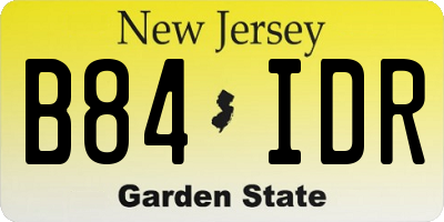 NJ license plate B84IDR