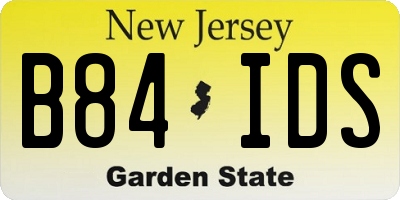 NJ license plate B84IDS