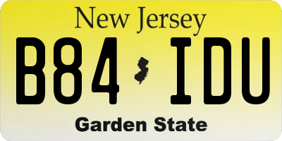 NJ license plate B84IDU