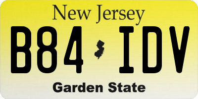 NJ license plate B84IDV