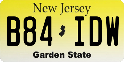 NJ license plate B84IDW
