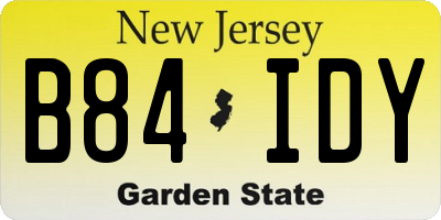 NJ license plate B84IDY