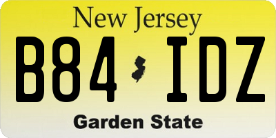 NJ license plate B84IDZ