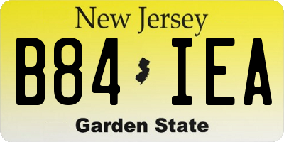 NJ license plate B84IEA