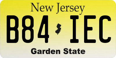 NJ license plate B84IEC
