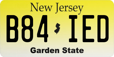 NJ license plate B84IED