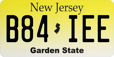 NJ license plate B84IEE