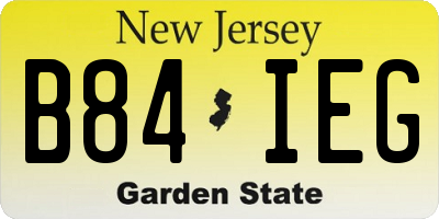 NJ license plate B84IEG