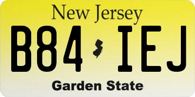 NJ license plate B84IEJ