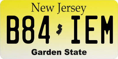 NJ license plate B84IEM
