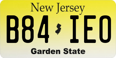 NJ license plate B84IEO