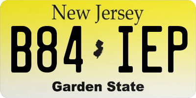 NJ license plate B84IEP