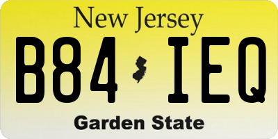 NJ license plate B84IEQ