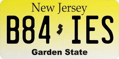 NJ license plate B84IES