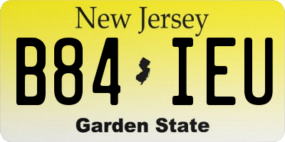 NJ license plate B84IEU