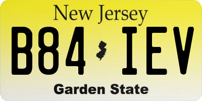 NJ license plate B84IEV